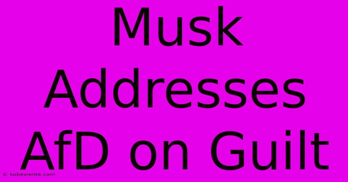 Musk Addresses AfD On Guilt