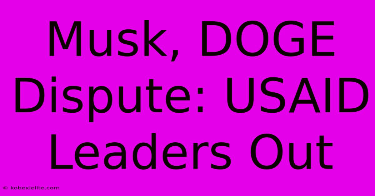 Musk, DOGE Dispute: USAID Leaders Out