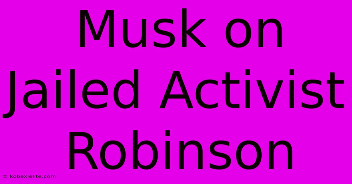 Musk On Jailed Activist Robinson