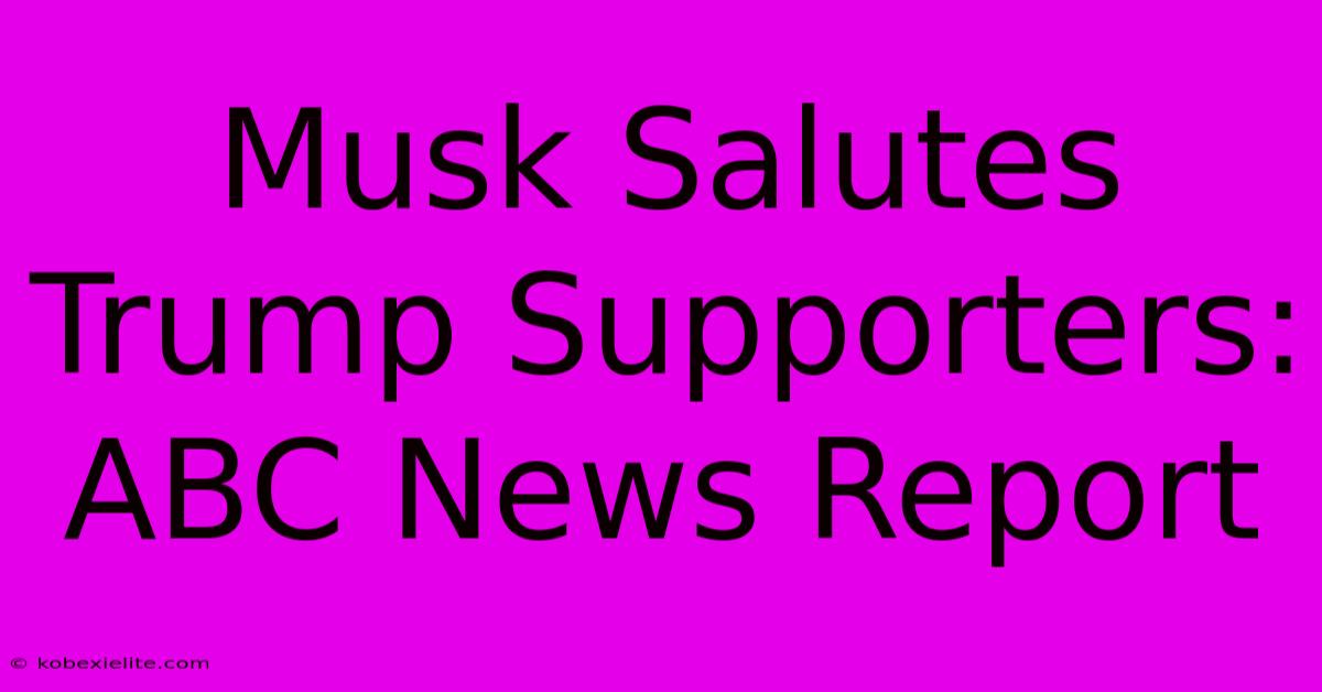 Musk Salutes Trump Supporters: ABC News Report