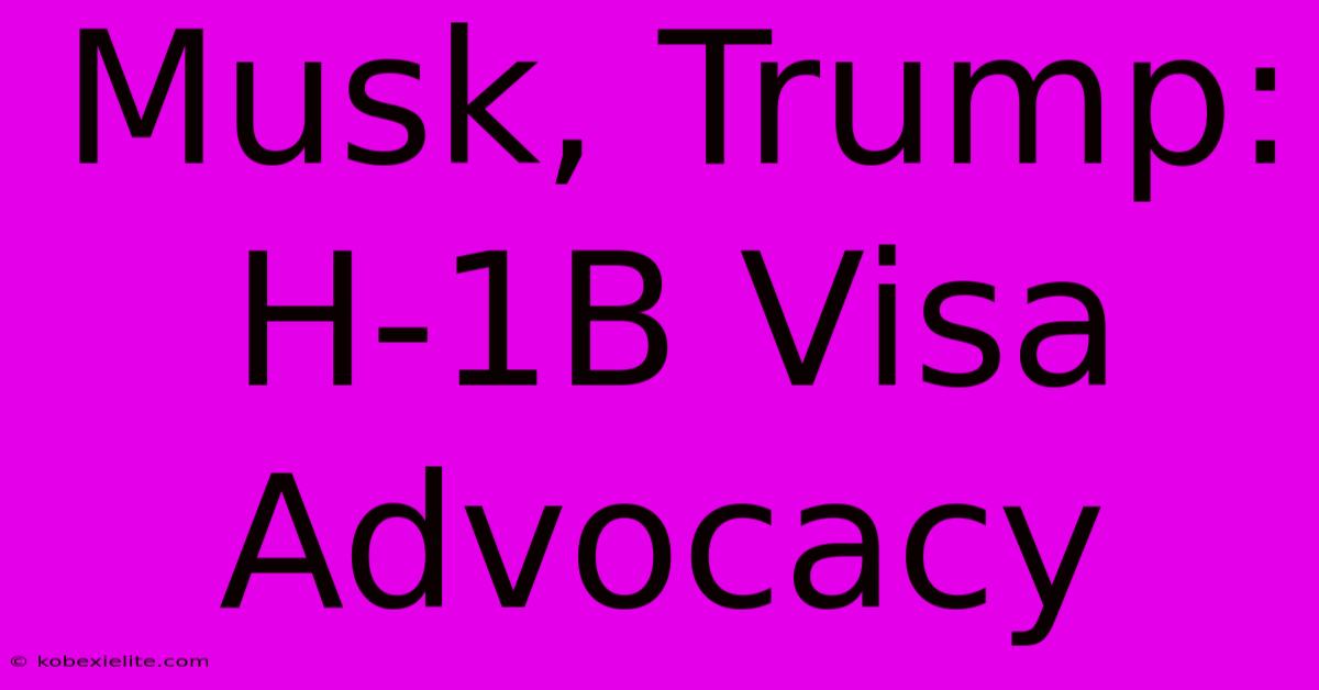 Musk, Trump: H-1B Visa Advocacy