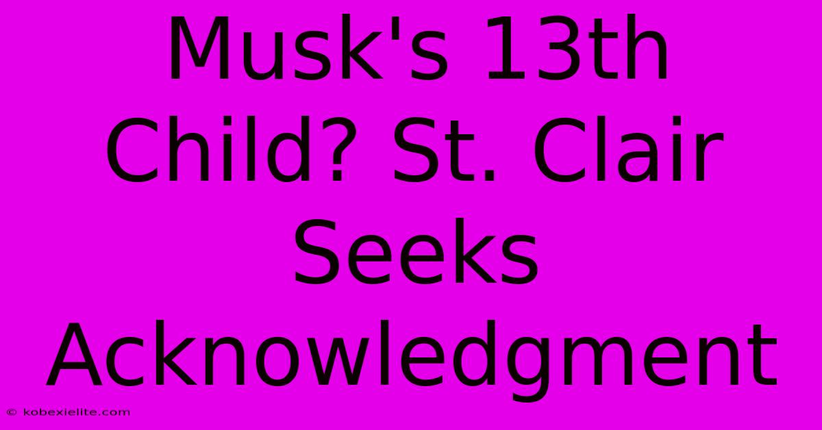 Musk's 13th Child? St. Clair Seeks Acknowledgment