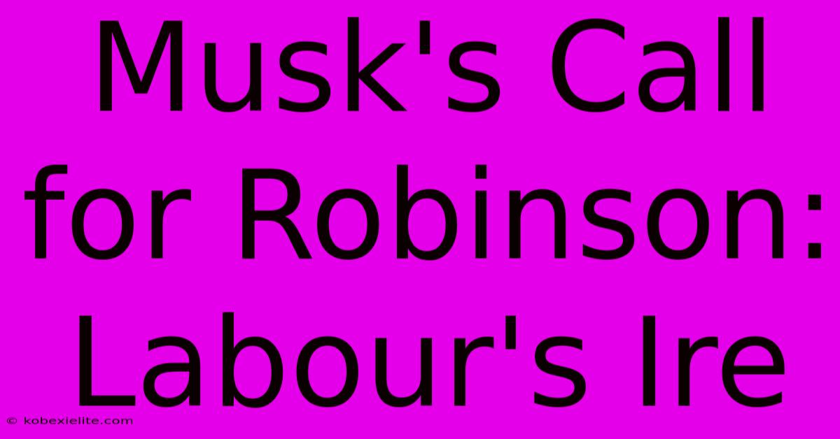 Musk's Call For Robinson: Labour's Ire