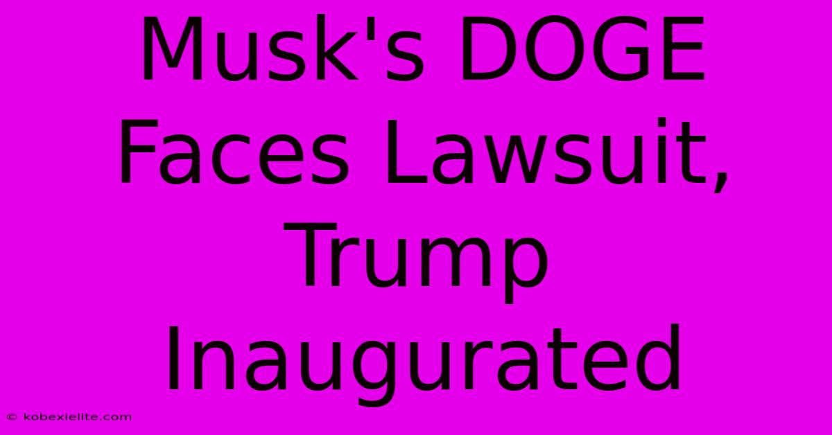 Musk's DOGE Faces Lawsuit, Trump Inaugurated