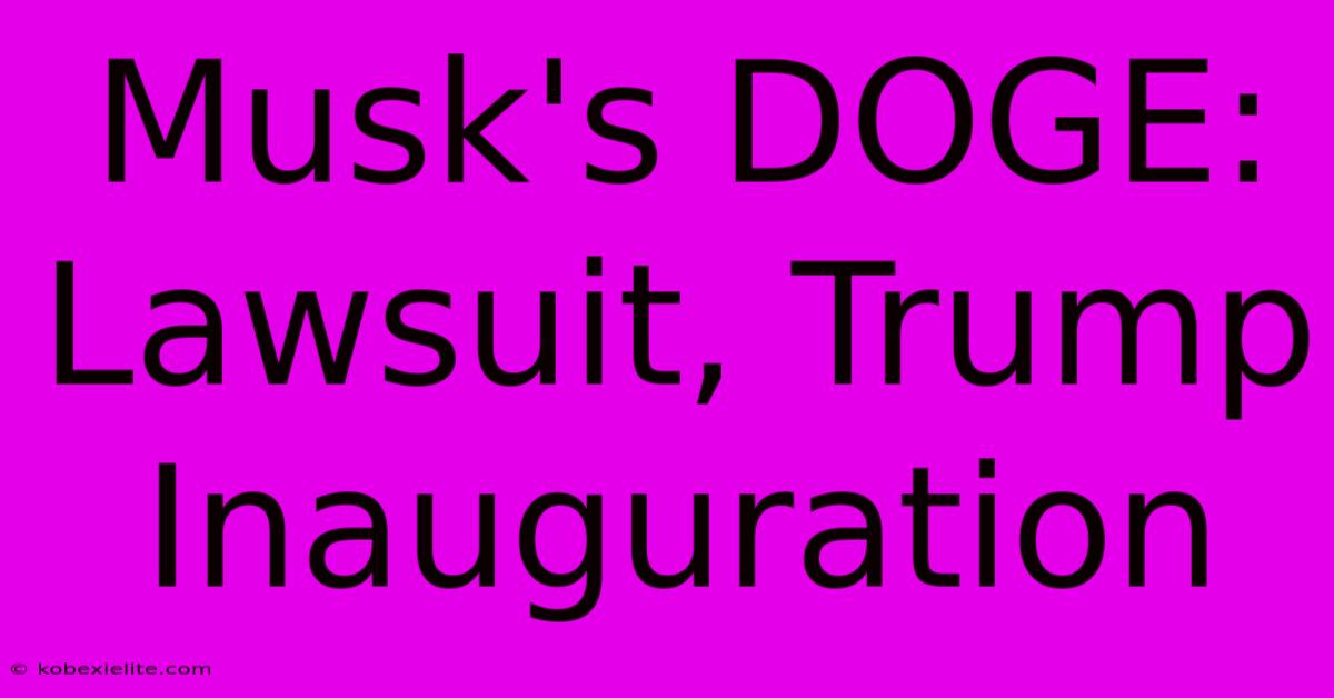 Musk's DOGE: Lawsuit, Trump Inauguration