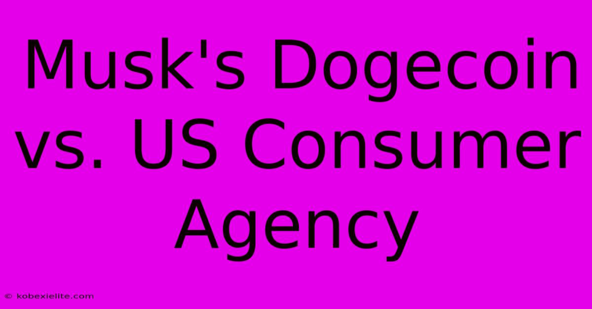 Musk's Dogecoin Vs. US Consumer Agency