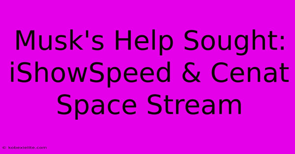 Musk's Help Sought: IShowSpeed & Cenat Space Stream Musk's Help Sought: IShowSpeed & Cenat Space Stream