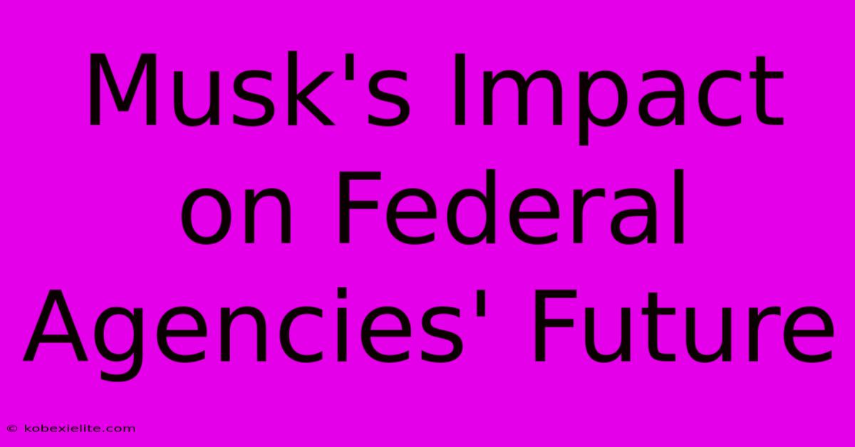 Musk's Impact On Federal Agencies' Future