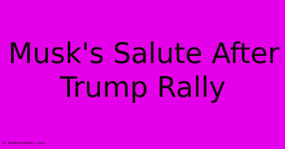 Musk's Salute After Trump Rally