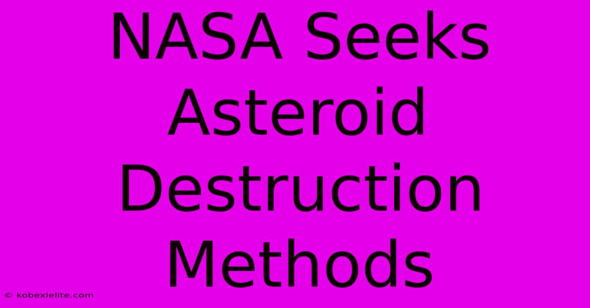 NASA Seeks Asteroid Destruction Methods