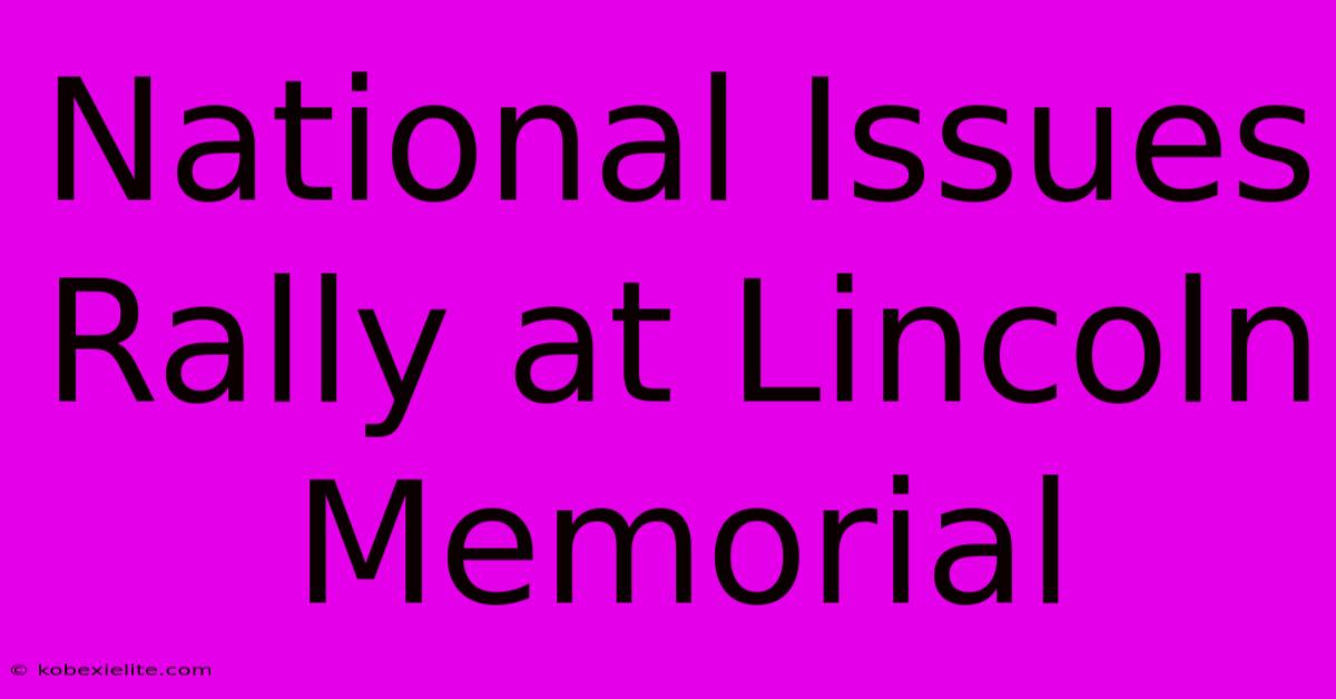 National Issues Rally At Lincoln Memorial