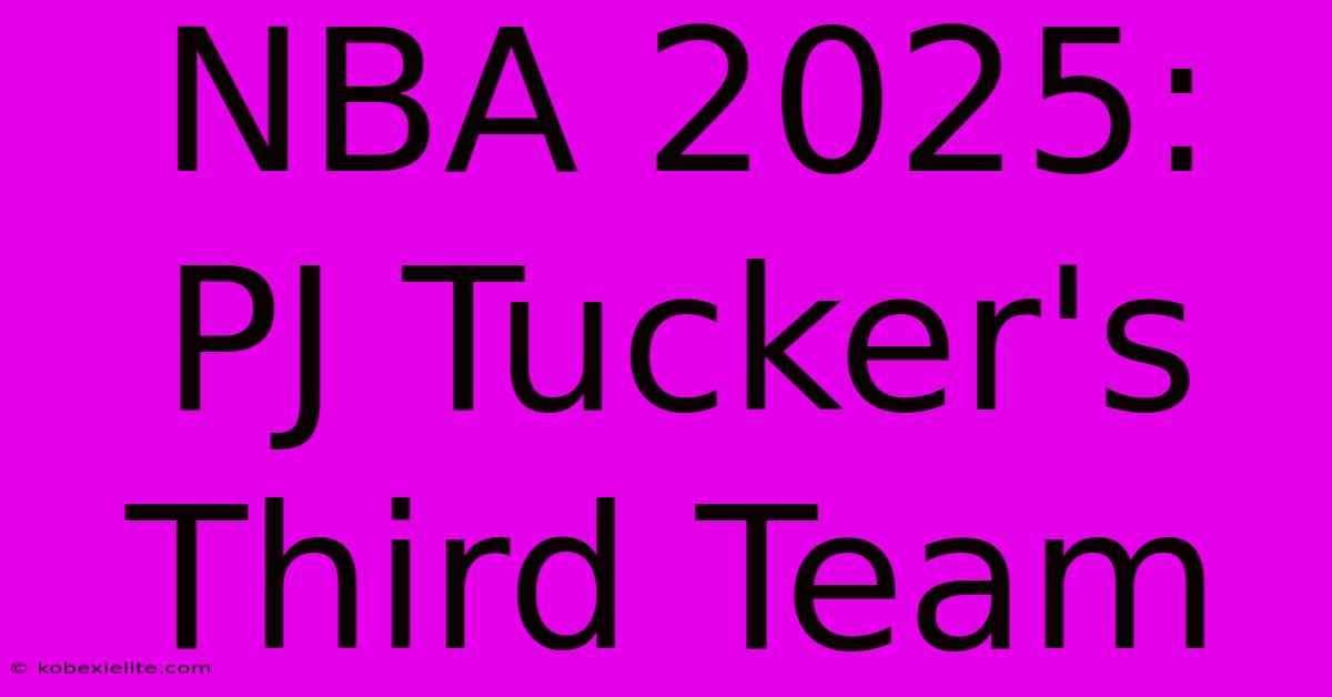 NBA 2025: PJ Tucker's Third Team