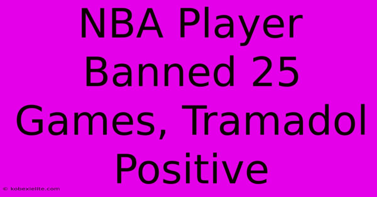 NBA Player Banned 25 Games, Tramadol Positive