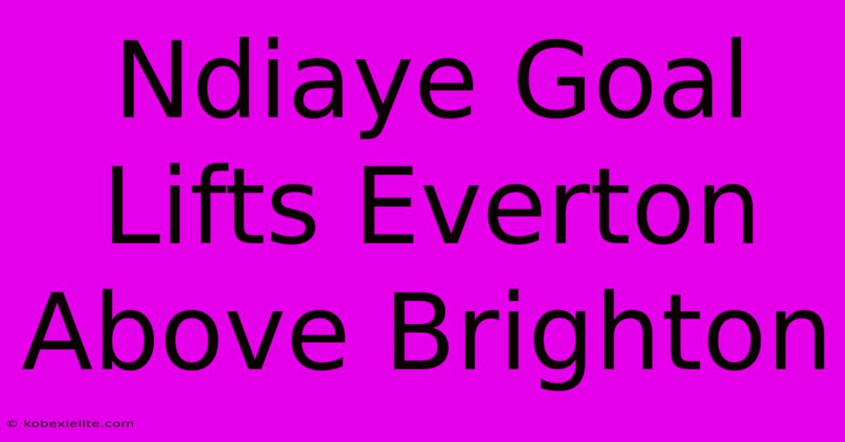 Ndiaye Goal Lifts Everton Above Brighton