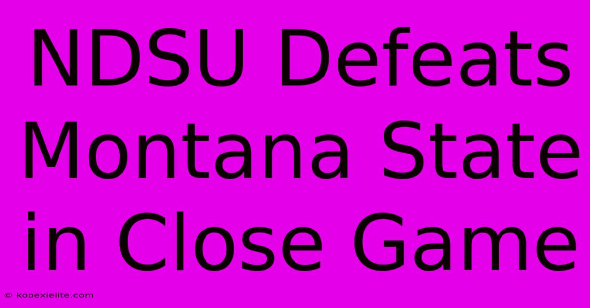 NDSU Defeats Montana State In Close Game