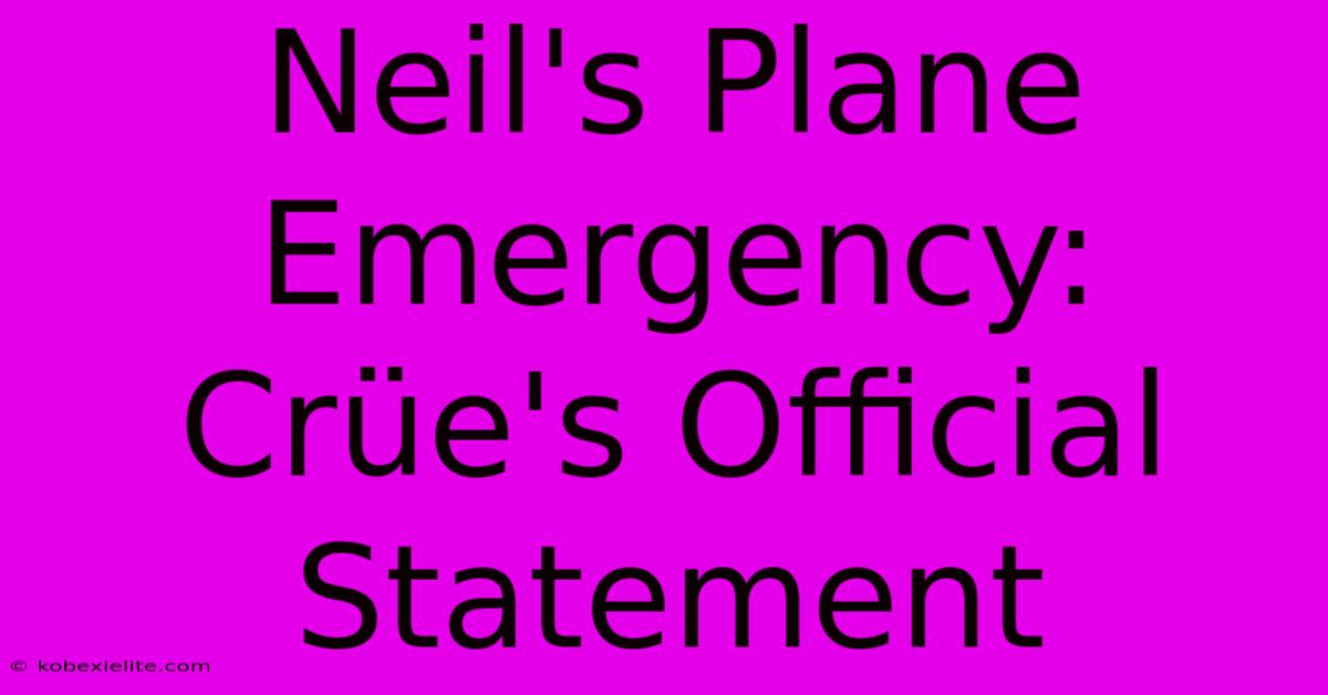 Neil's Plane Emergency: Crüe's Official Statement