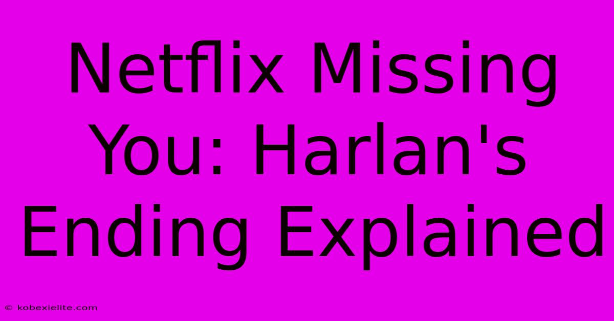 Netflix Missing You: Harlan's Ending Explained