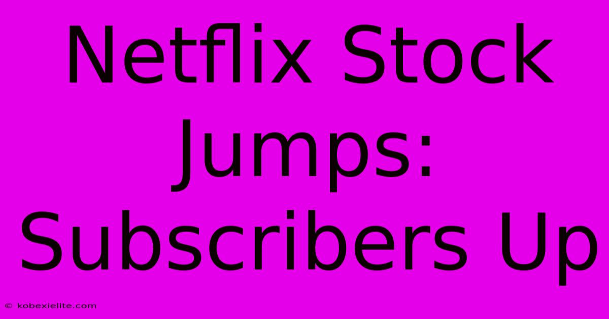 Netflix Stock Jumps: Subscribers Up