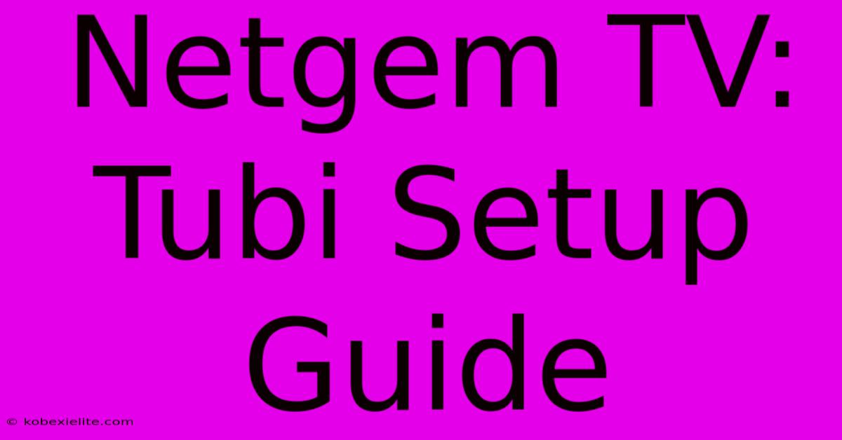 Netgem TV: Tubi Setup Guide