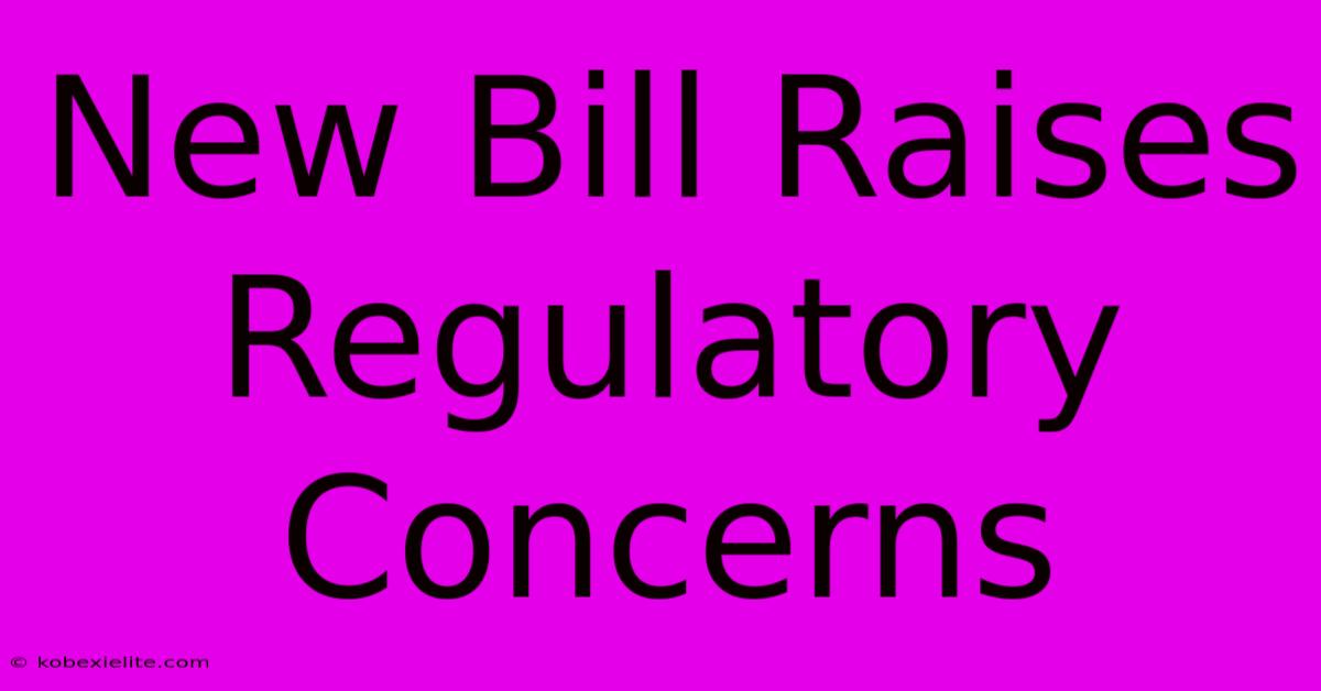 New Bill Raises Regulatory Concerns