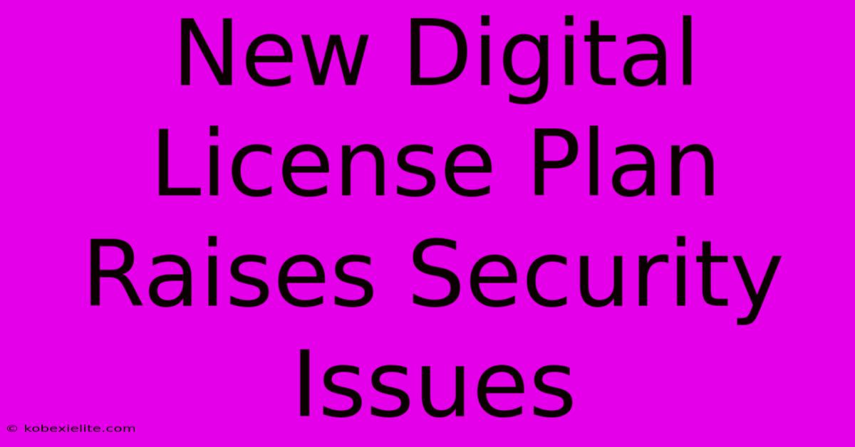 New Digital License Plan Raises Security Issues