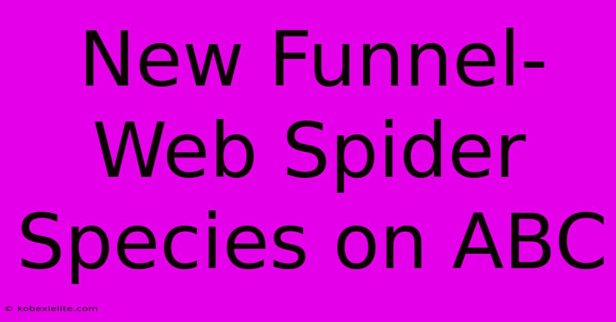 New Funnel-Web Spider Species On ABC