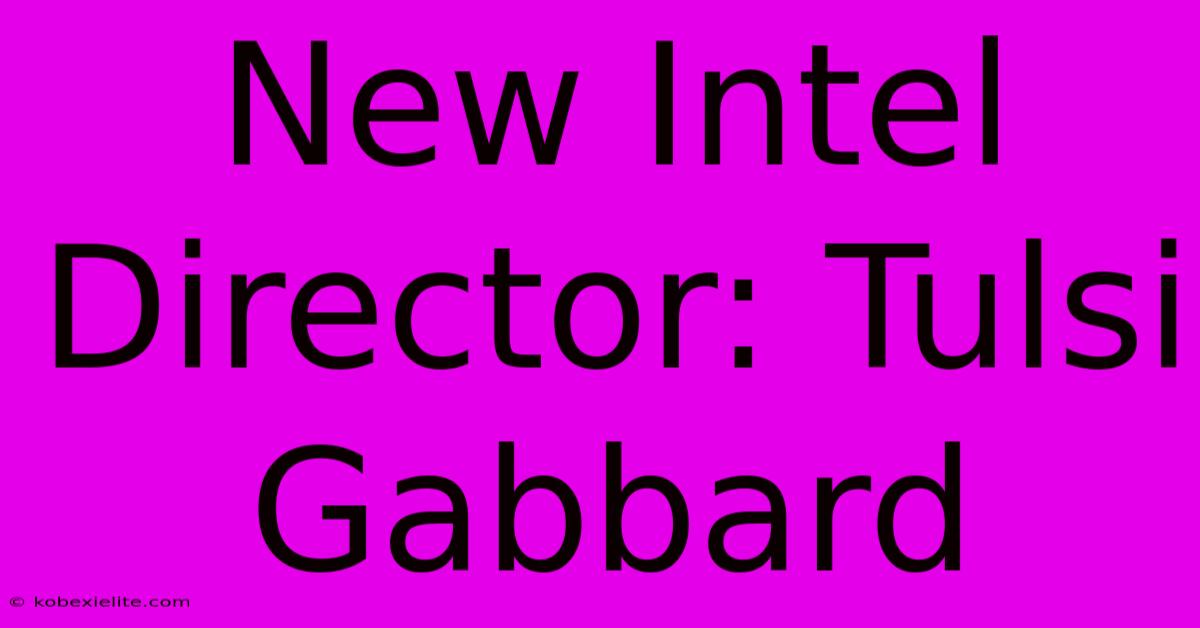 New Intel Director: Tulsi Gabbard