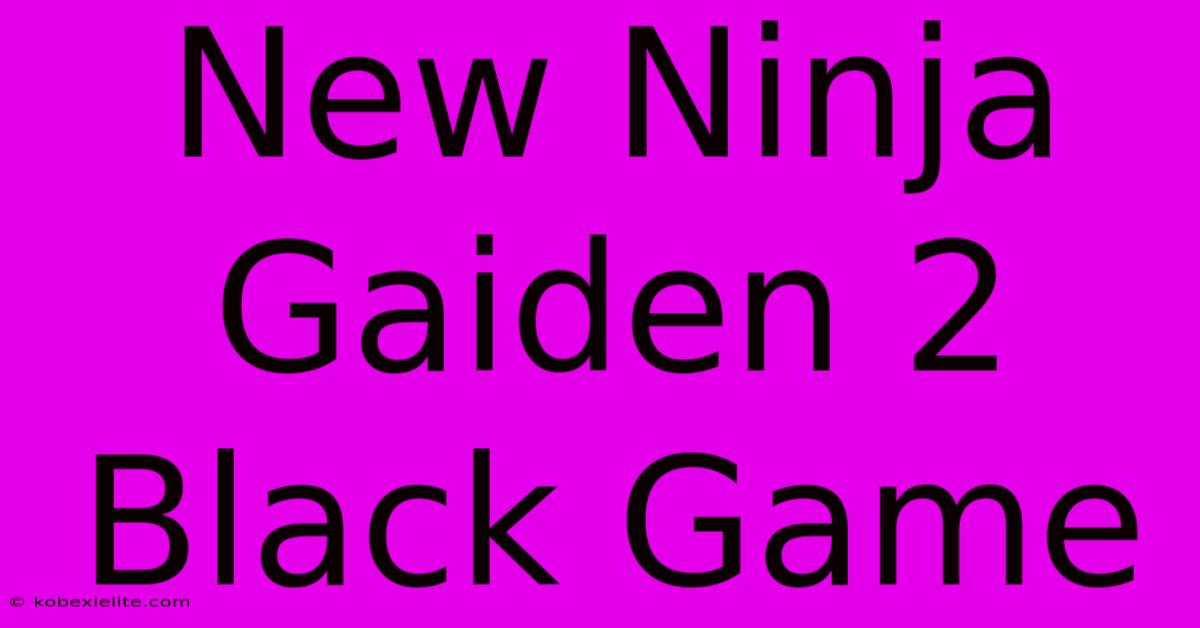 New Ninja Gaiden 2 Black Game