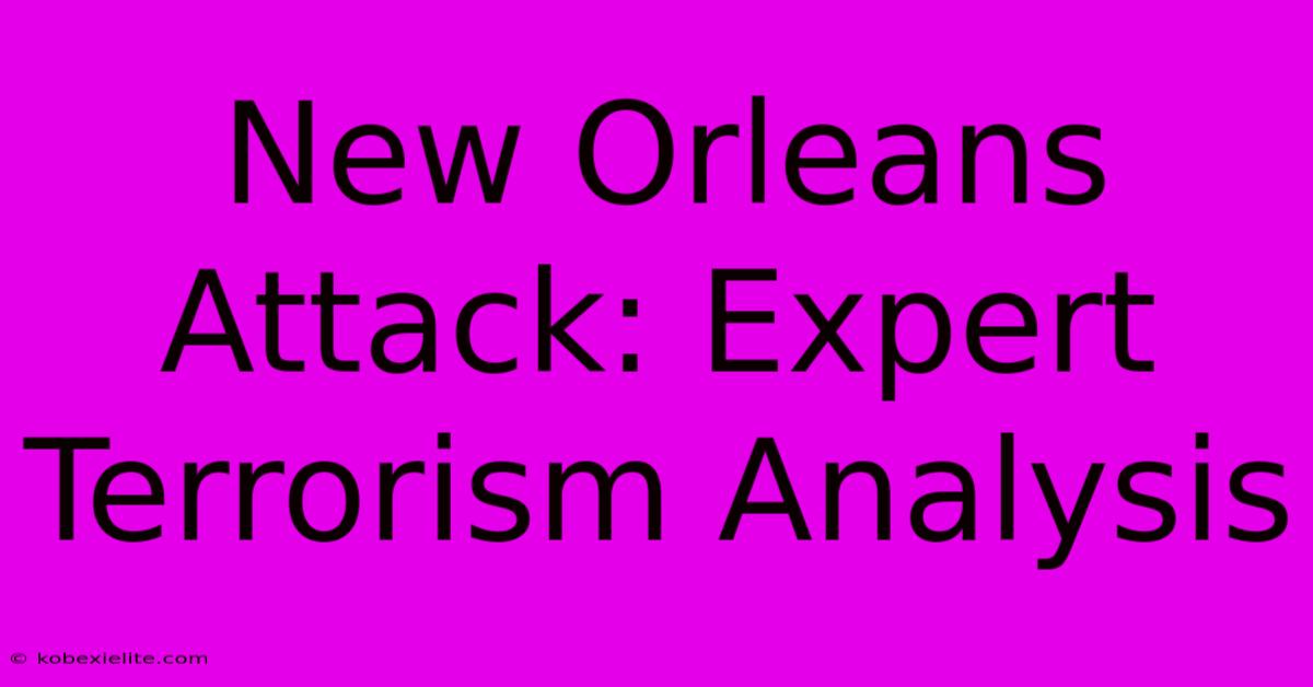 New Orleans Attack: Expert Terrorism Analysis