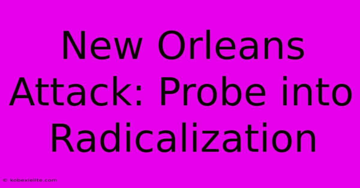 New Orleans Attack: Probe Into Radicalization