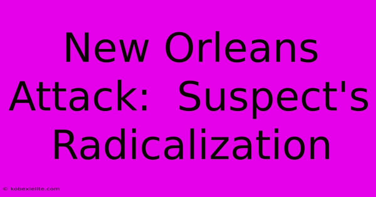 New Orleans Attack:  Suspect's Radicalization