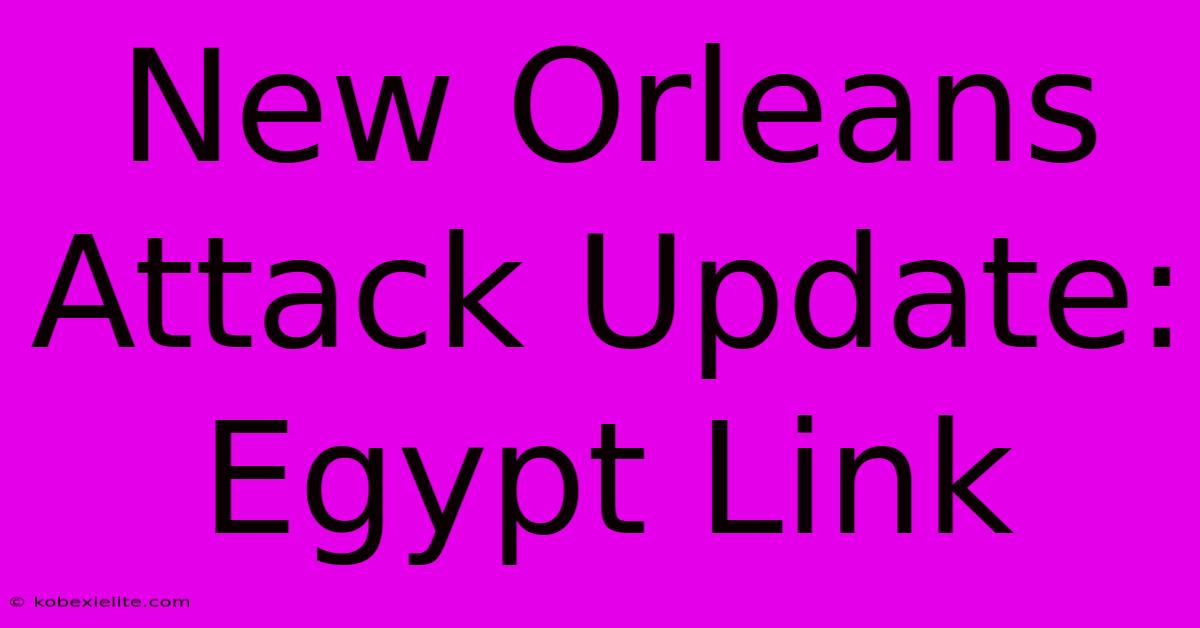 New Orleans Attack Update: Egypt Link