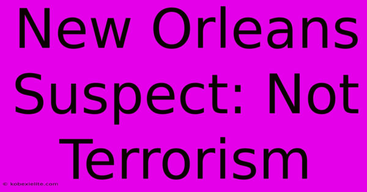 New Orleans Suspect: Not Terrorism