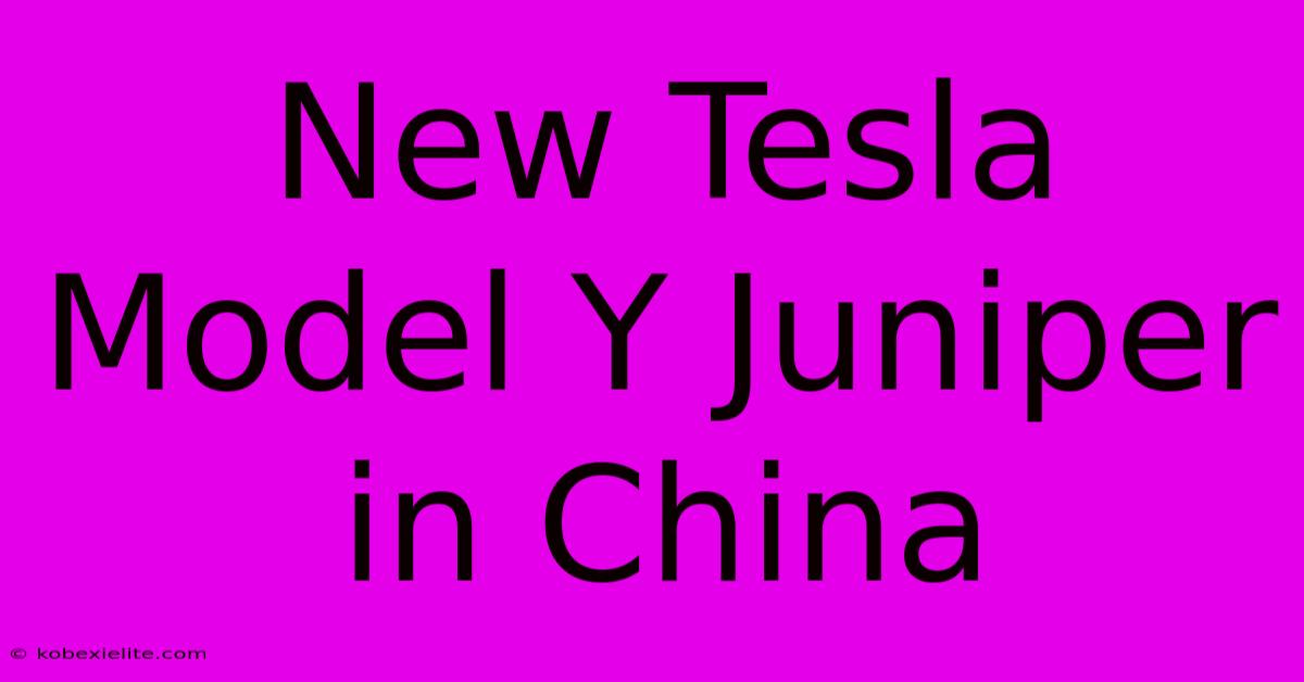 New Tesla Model Y Juniper In China