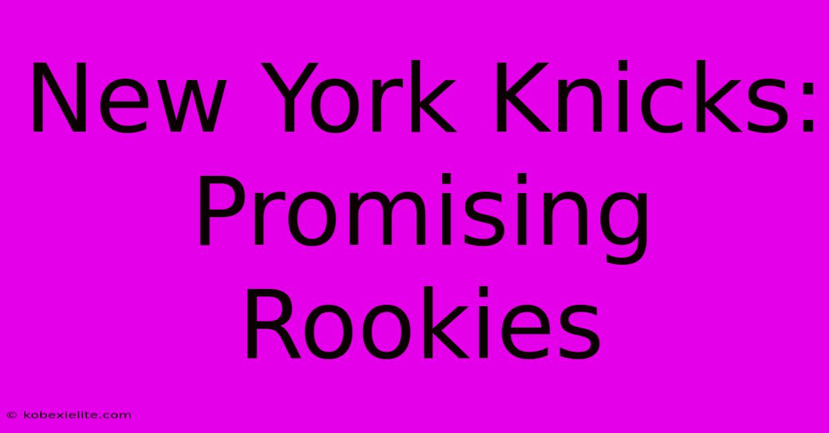 New York Knicks: Promising Rookies