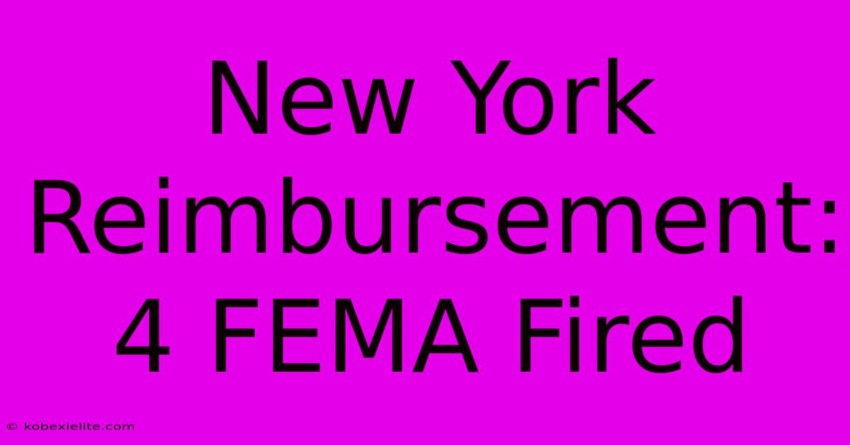 New York Reimbursement: 4 FEMA Fired