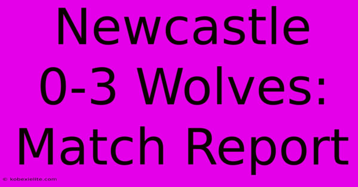 Newcastle 0-3 Wolves: Match Report