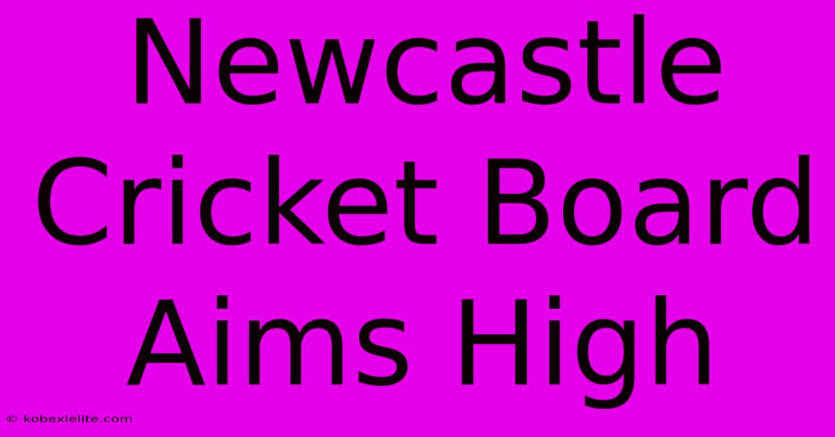 Newcastle Cricket Board Aims High