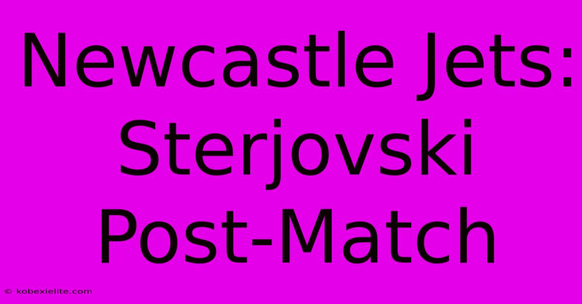 Newcastle Jets: Sterjovski Post-Match