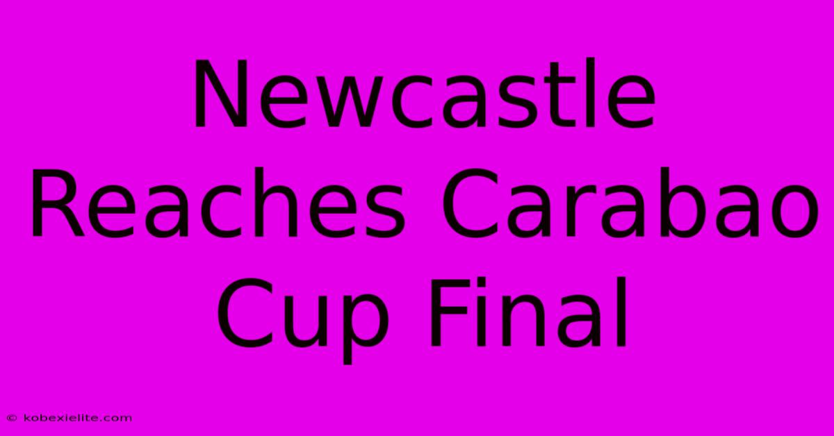 Newcastle Reaches Carabao Cup Final