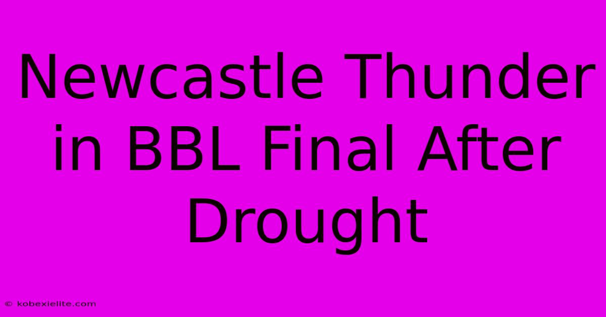 Newcastle Thunder In BBL Final After Drought