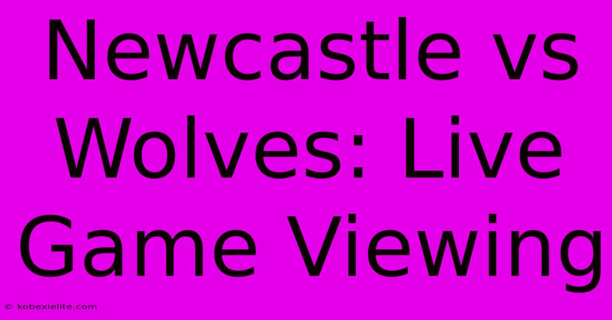 Newcastle Vs Wolves: Live Game Viewing