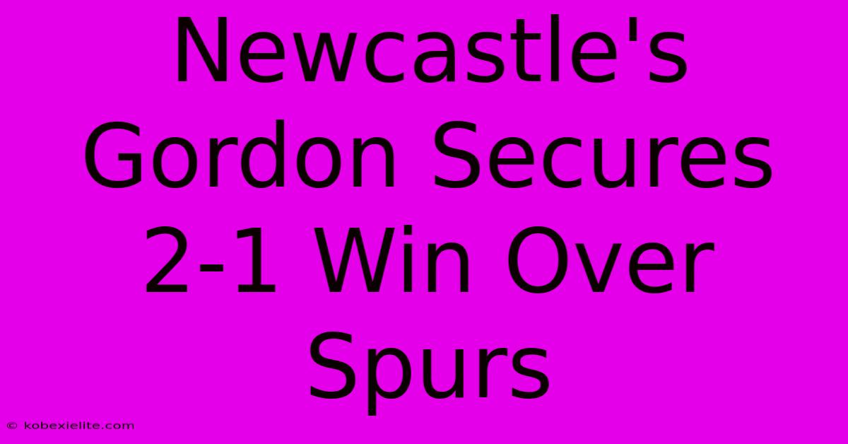 Newcastle's Gordon Secures 2-1 Win Over Spurs