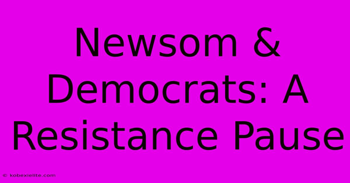 Newsom & Democrats: A Resistance Pause