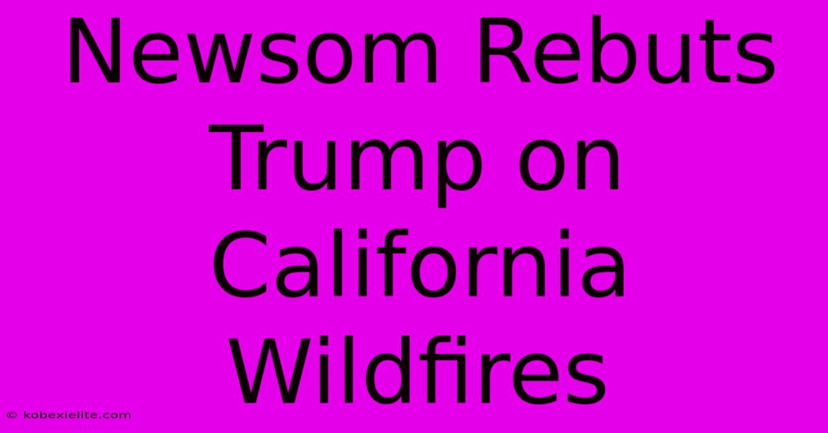 Newsom Rebuts Trump On California Wildfires