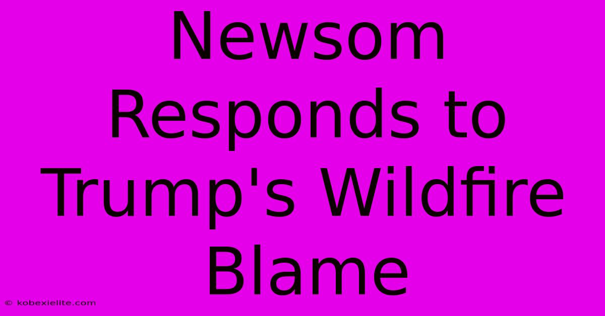 Newsom Responds To Trump's Wildfire Blame