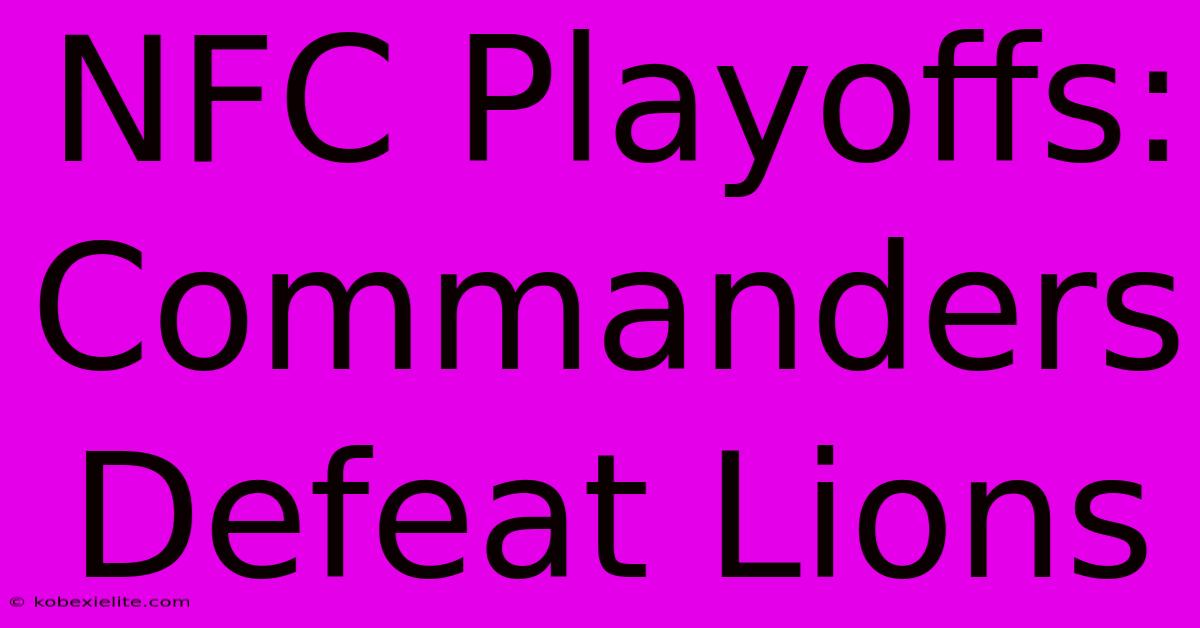 NFC Playoffs: Commanders Defeat Lions