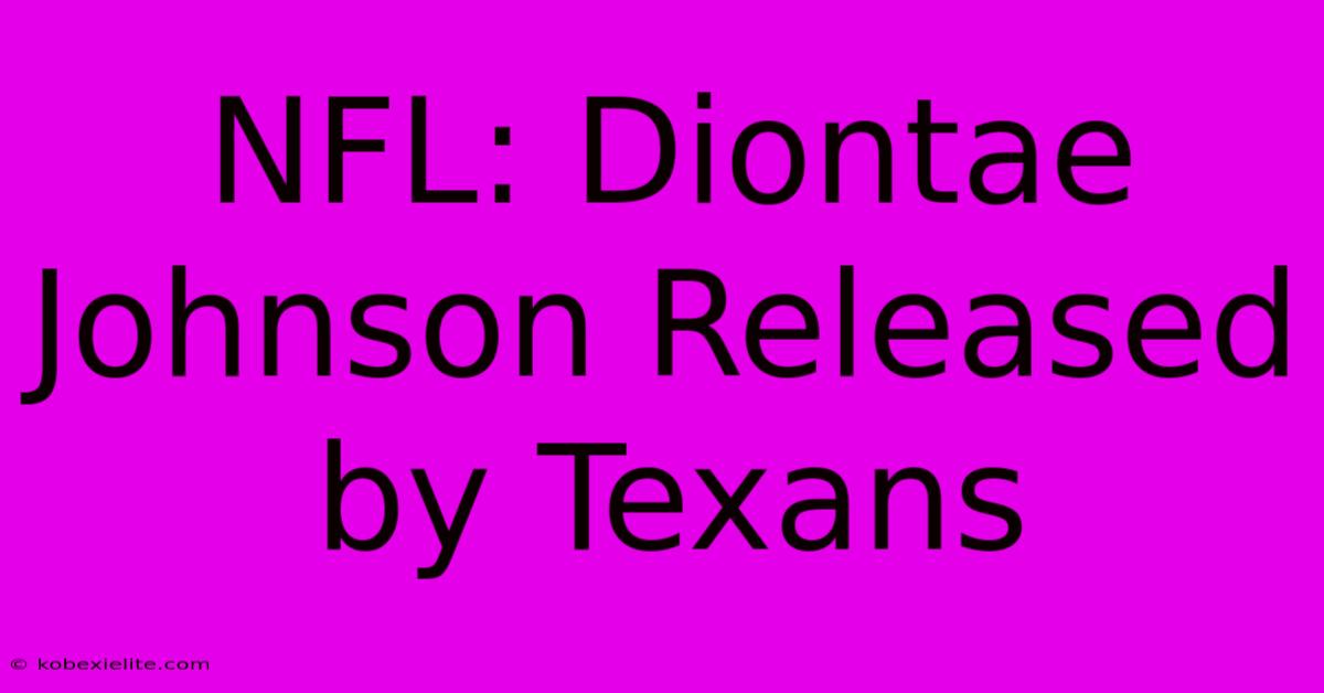 NFL: Diontae Johnson Released By Texans