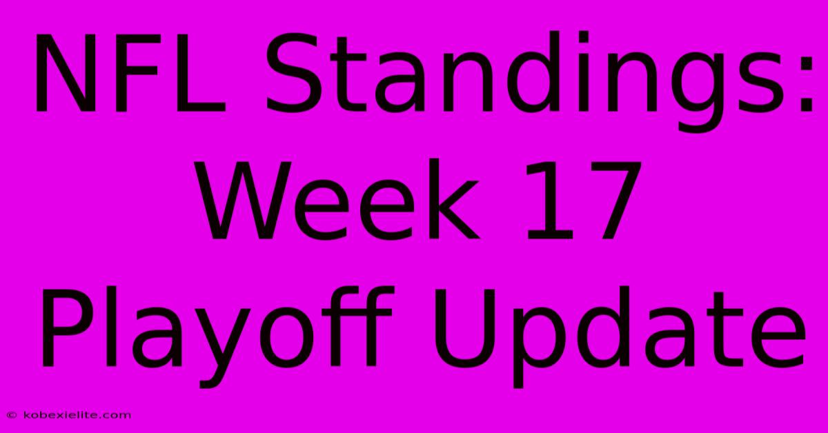 NFL Standings: Week 17 Playoff Update