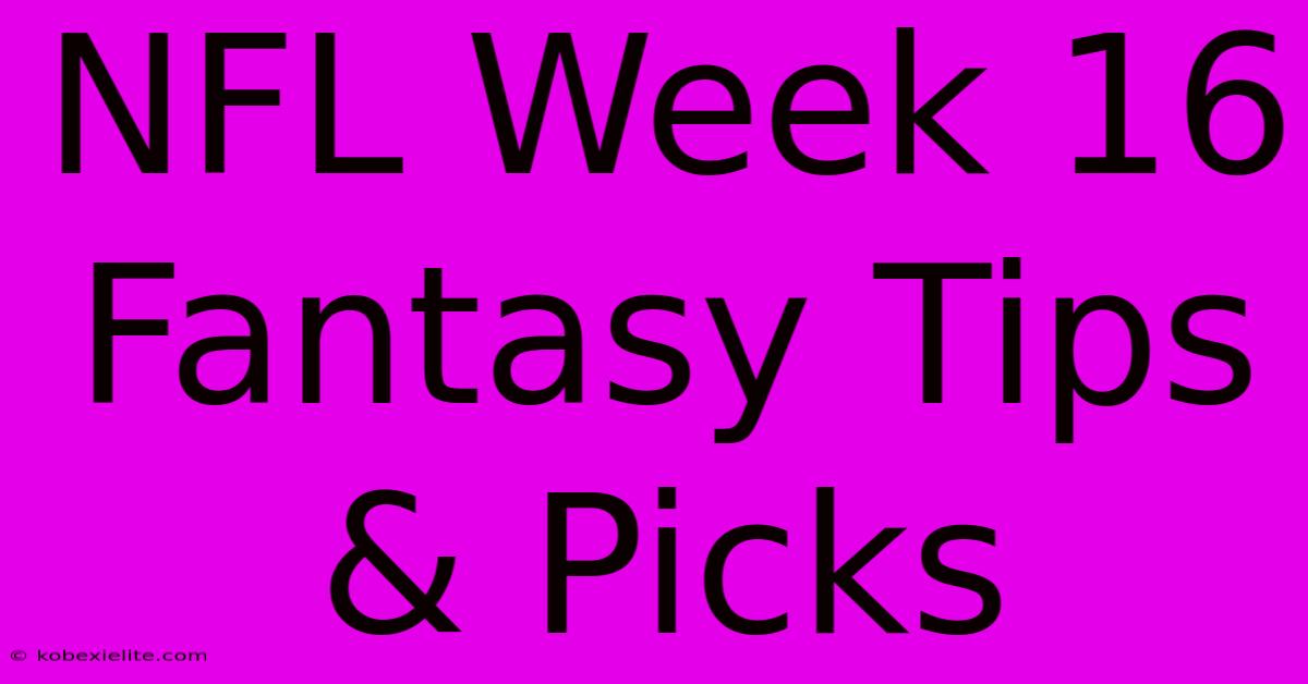 NFL Week 16 Fantasy Tips & Picks